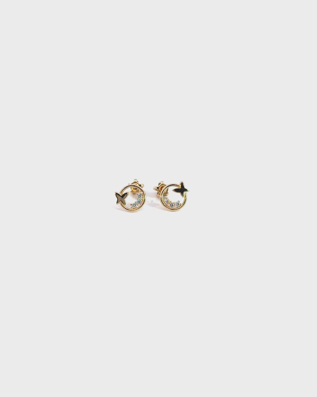 Náušnice Butterfly Shine, 14K zlato