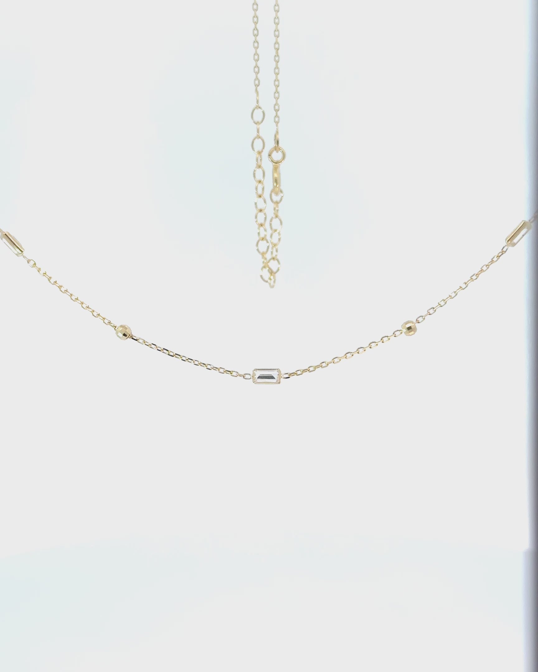 Náhrdelník Éclat Baguette , 14K zlato