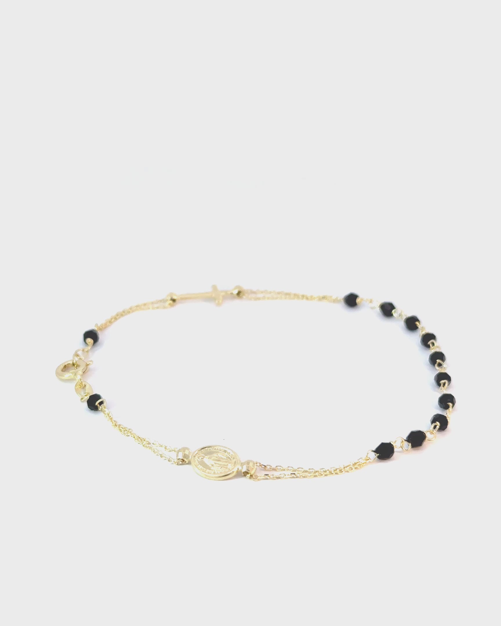 Náramok Rosario Onyx, 14K zlato