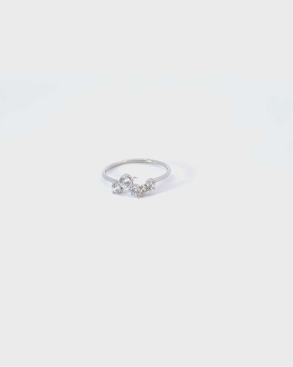 Prsteň Lumière, 14K biele zlato