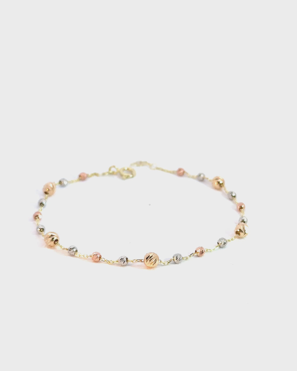 Náramok Elowen Beads trojfarebný, 14K zlato