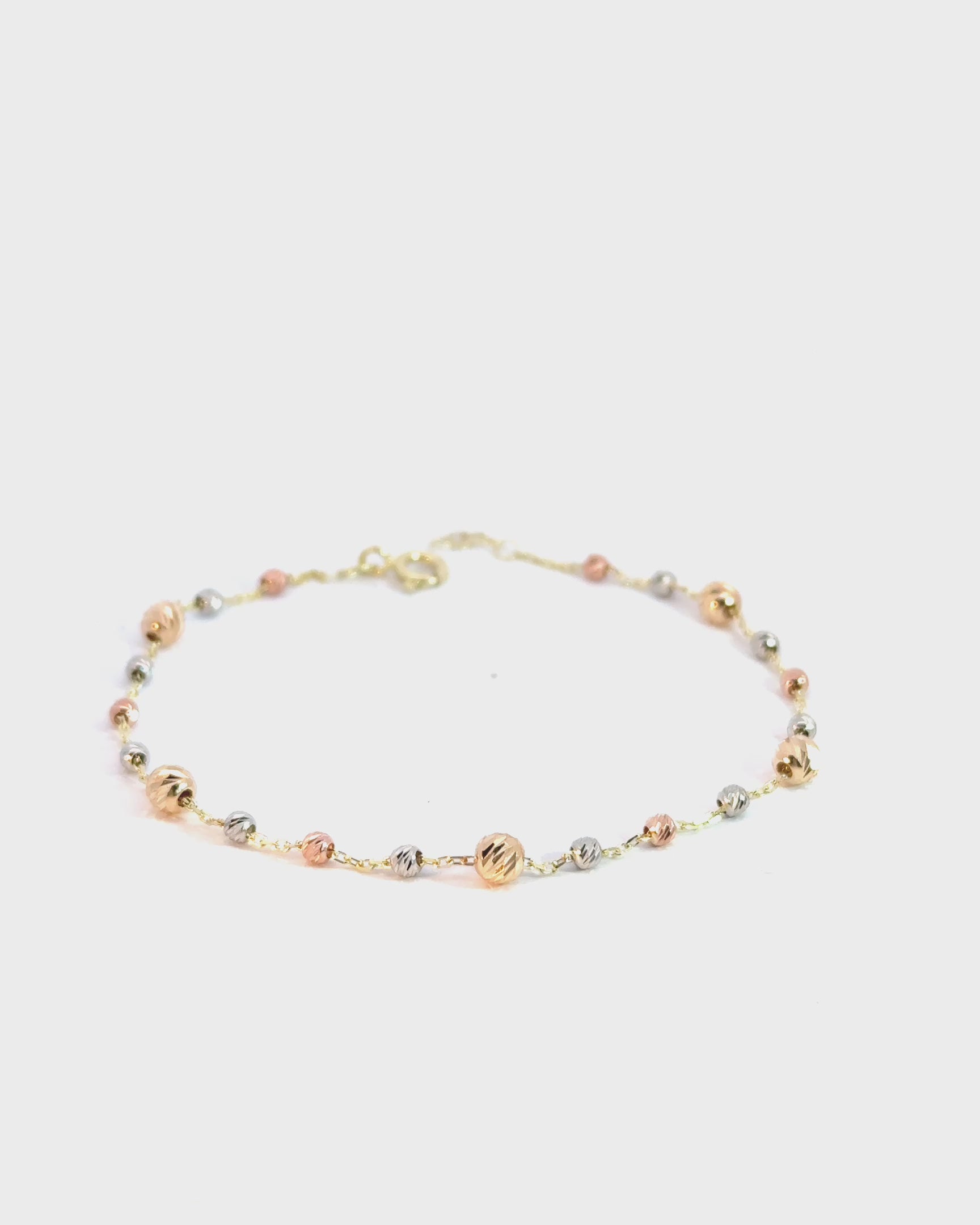 Náramok Elowen Beads trojfarebný, 14K zlato