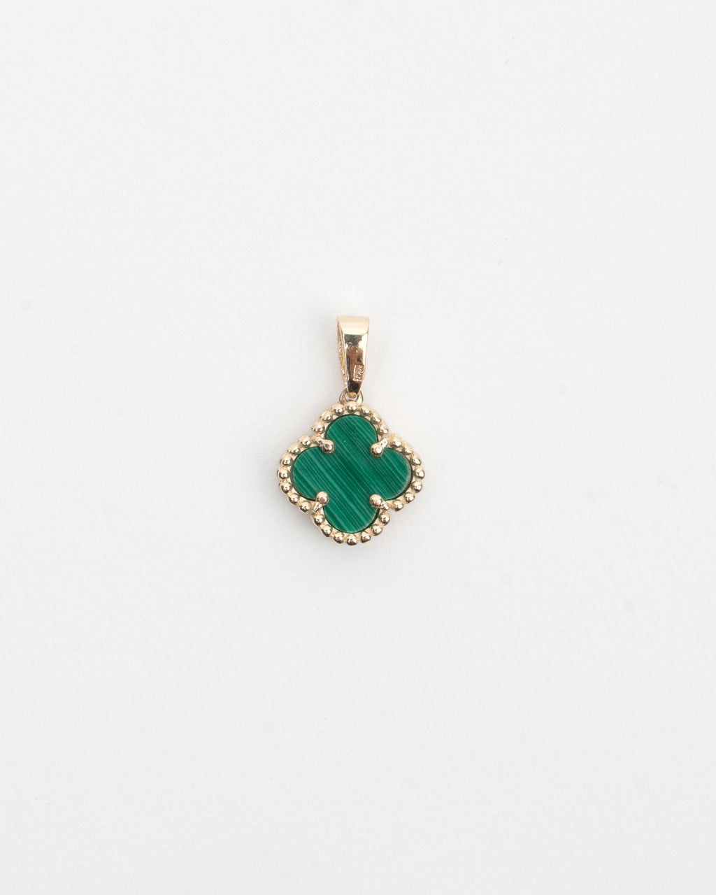 Prívesok Aurora Clover zelený malý, 14K zlato