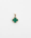 Prívesok Aurora Clover zelený malý, 14K zlato