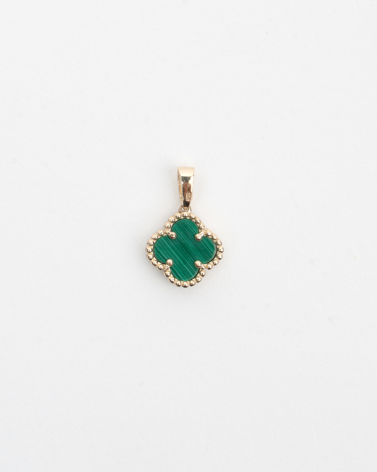 Prívesok Aurora Clover zelený malý, 14K zlato