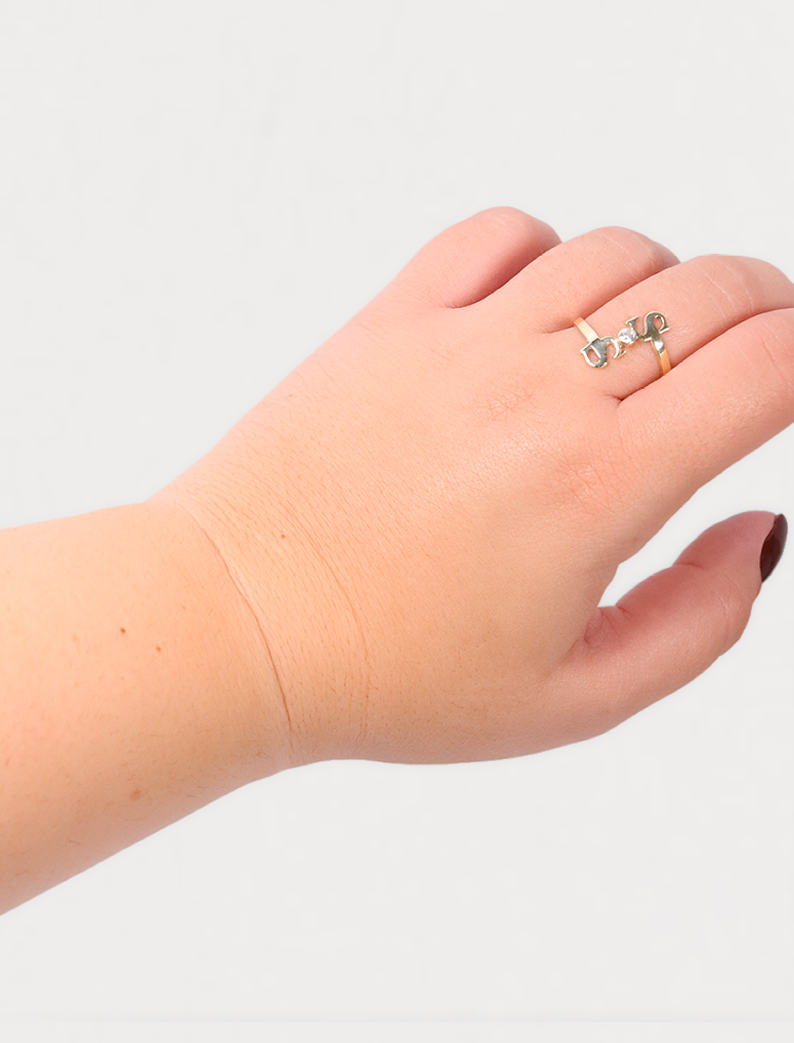 Atelier Initials Ring, 14K zlato