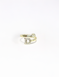 Atelier Heart Initial Ring Pavé Edition, 14K zlato