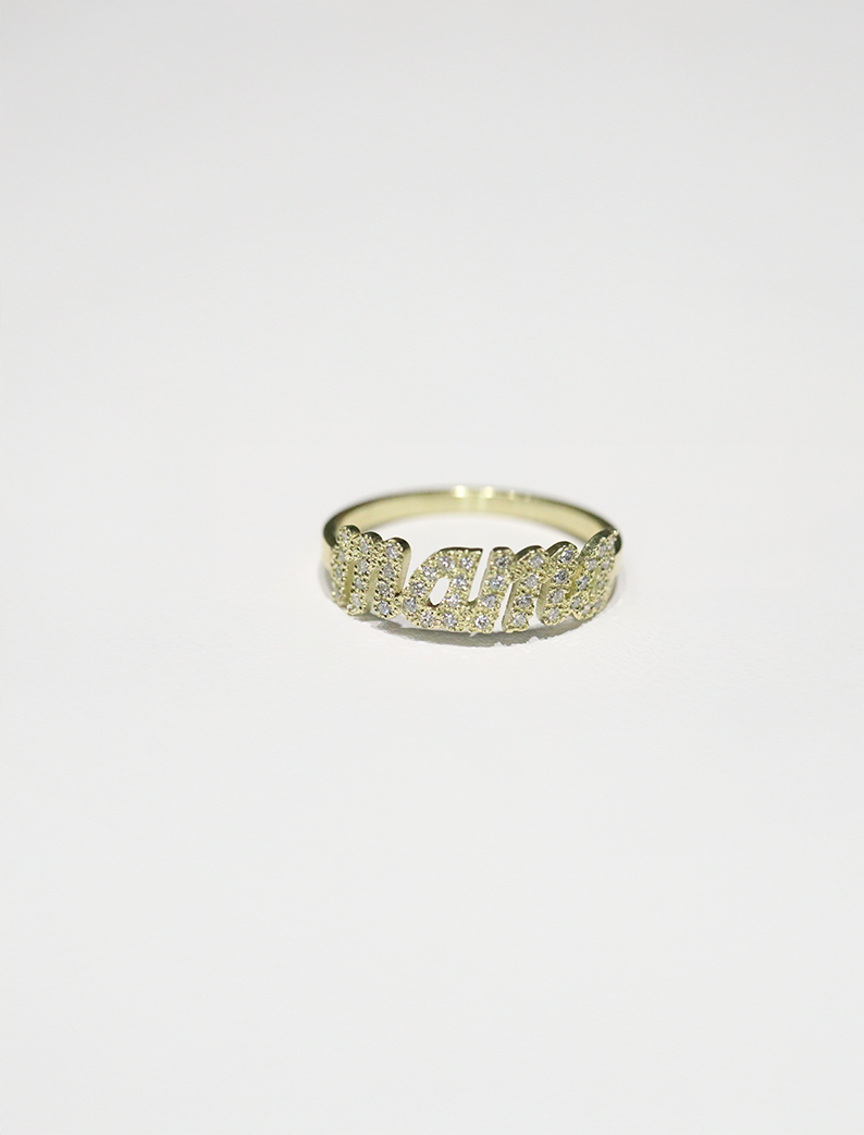 Atelier “MAMA” Pavé Ring, 14K zlato